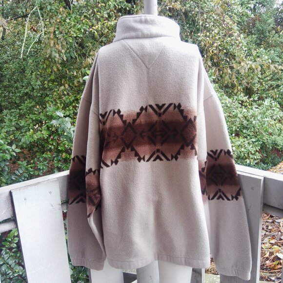 Vintage 90s Aztec Southwestern Pullover Fleece - Picture 3 of 8
